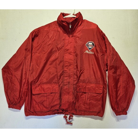 Vintage Chalkline Philadelphia Phillies Full Zip Rain Coat Size Large - Picture 1 of 8